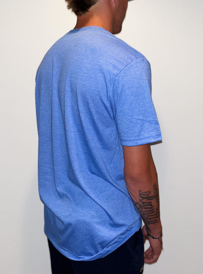 Heather Royal Blue Fourth of July T-Shirt (American Flag)