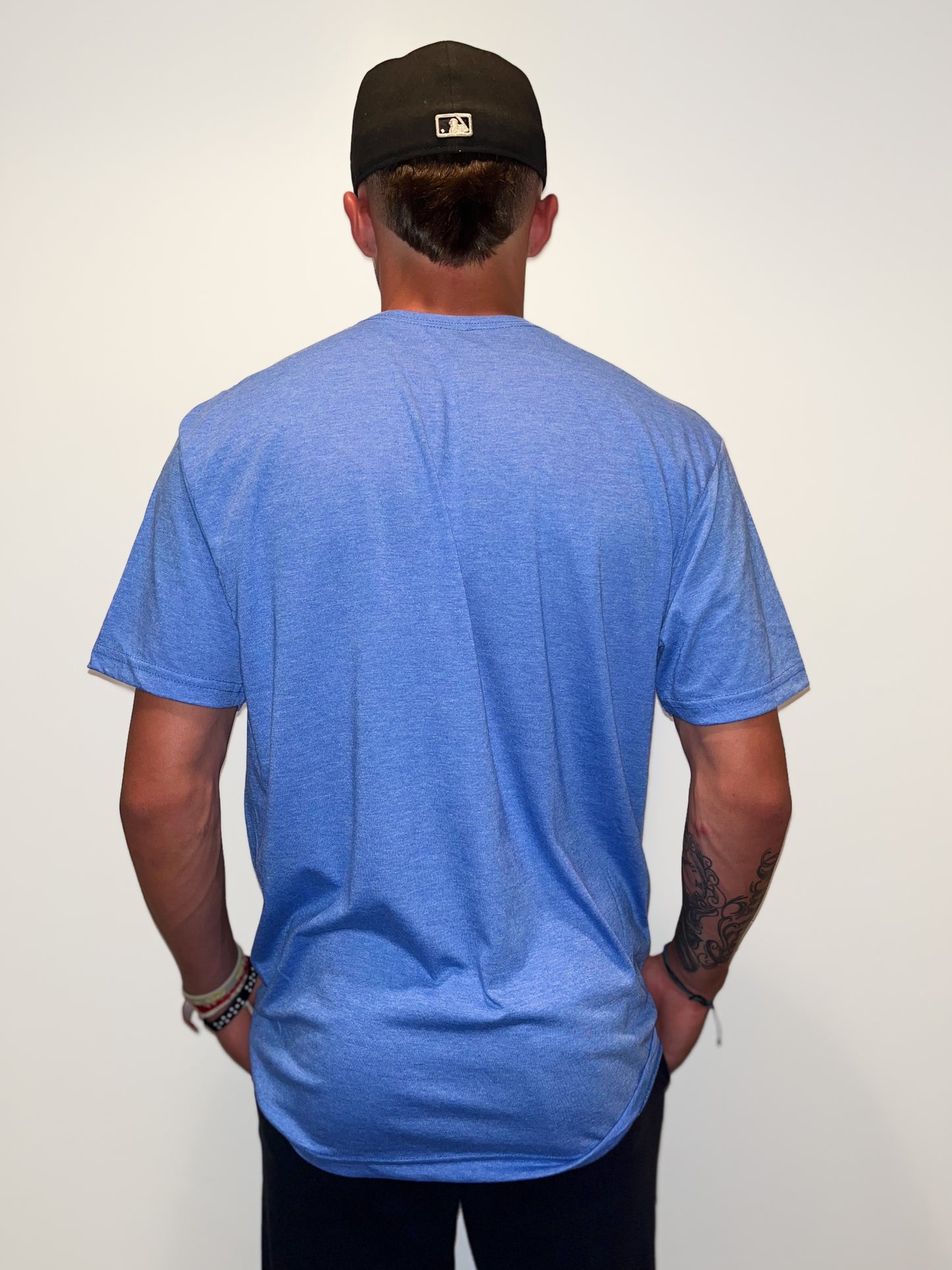 Heather Royal Blue Fourth of July T-Shirt (American Flag)