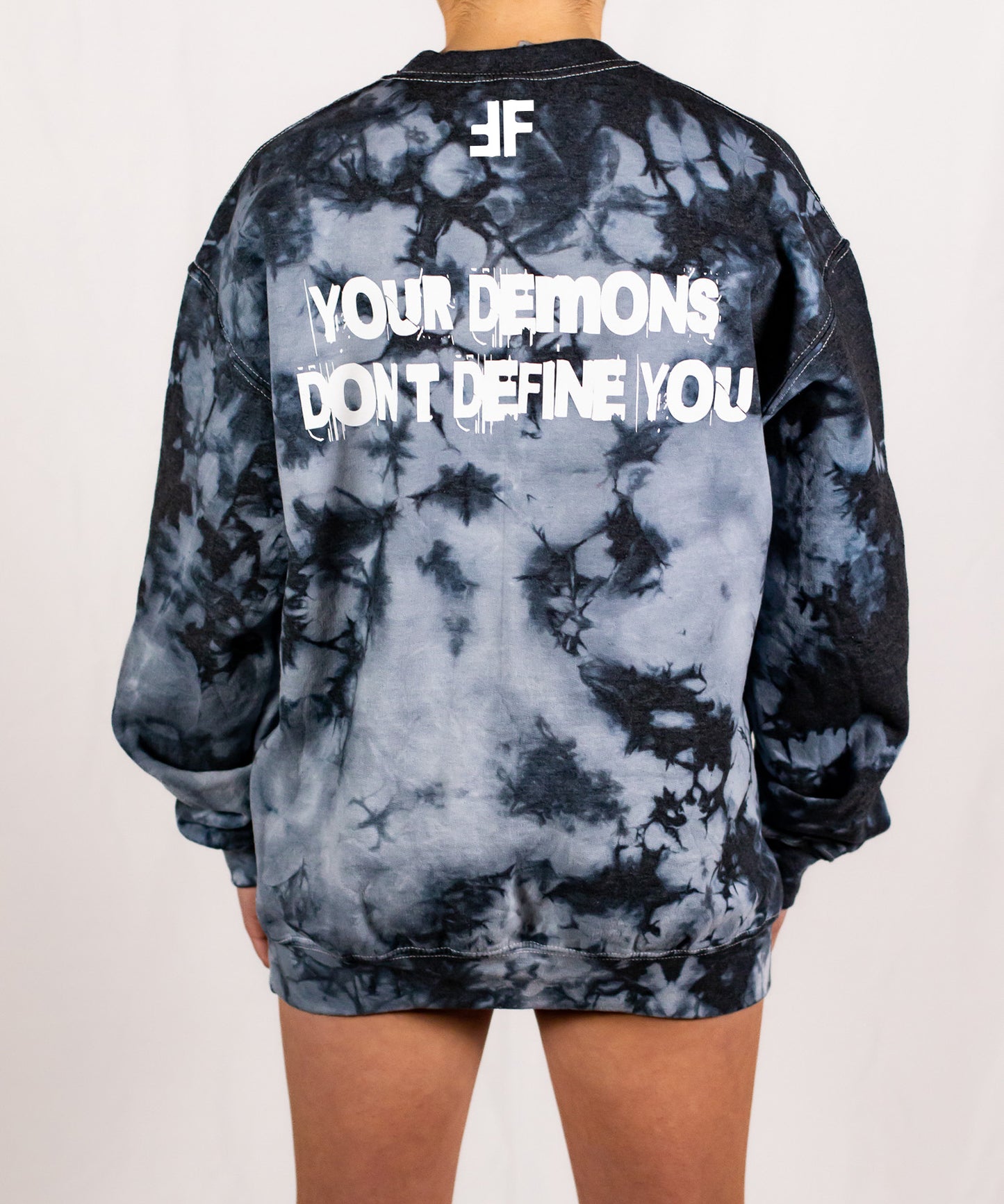 Unisex Black Crystal Tie Dye Crewneck Sweatshirt (Matching Set)