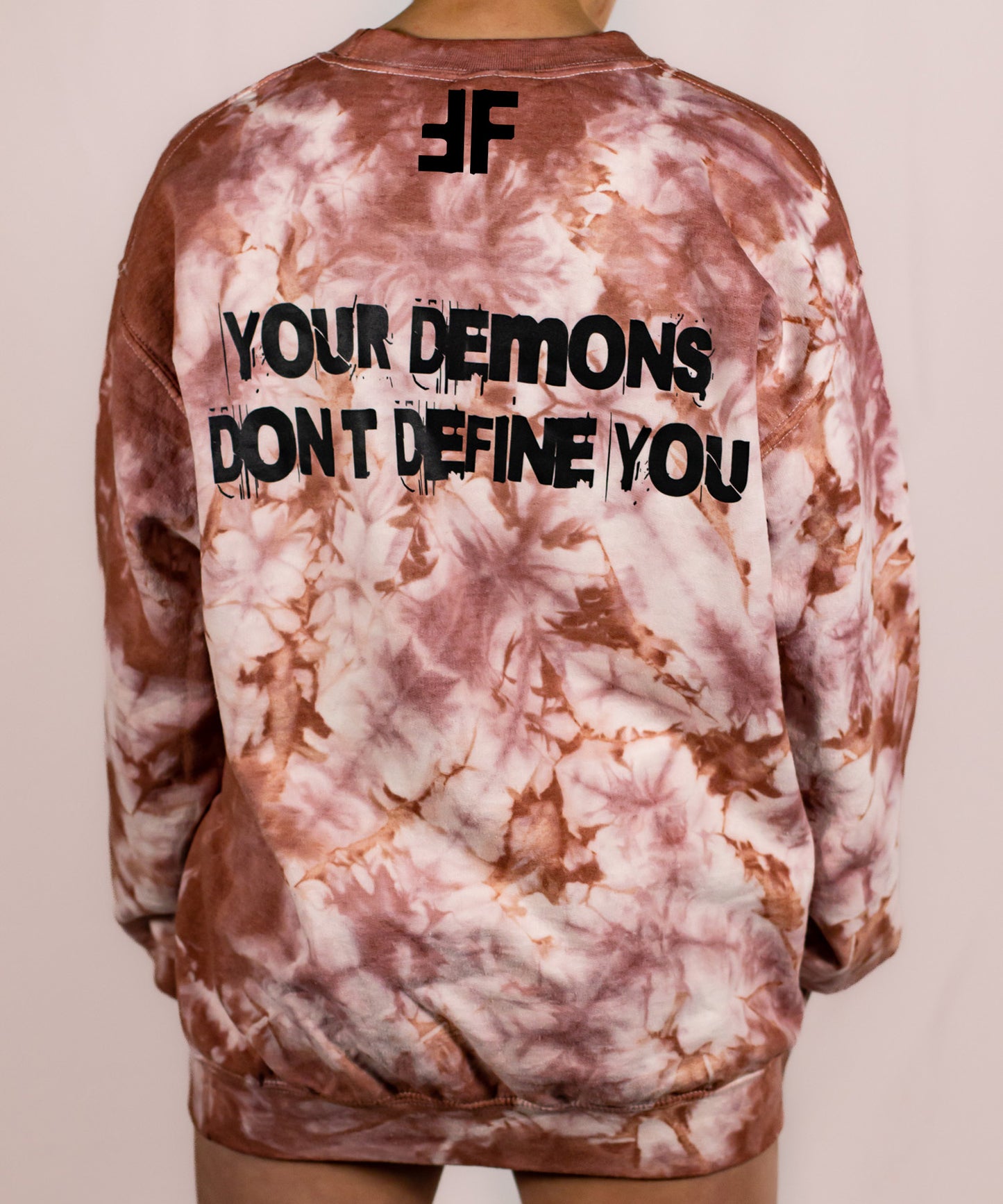 Unisex Mauve Pink Crystal Tie Dye Crewneck Sweatshirt (Matching Set)