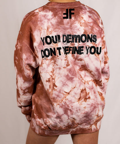 Unisex Mauve Pink Crystal Tie Dye Crewneck Sweatshirt (Matching Set)