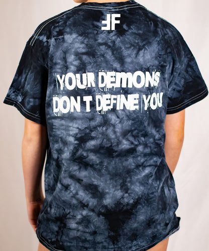 Unisex Black Crystal Tie Dye T-Shirt
