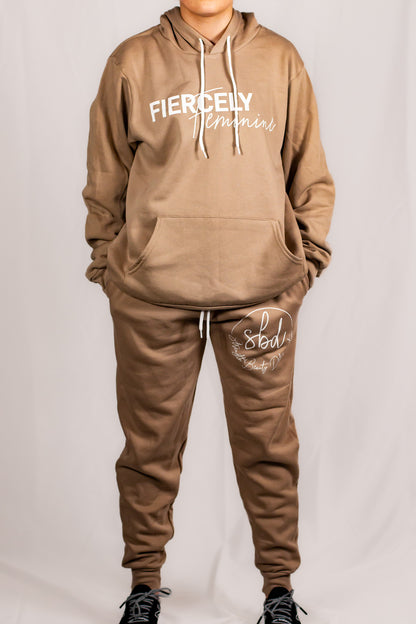 Soft Mocha Tan Cotton/Polyester Joggers (Unisex Matching Set)