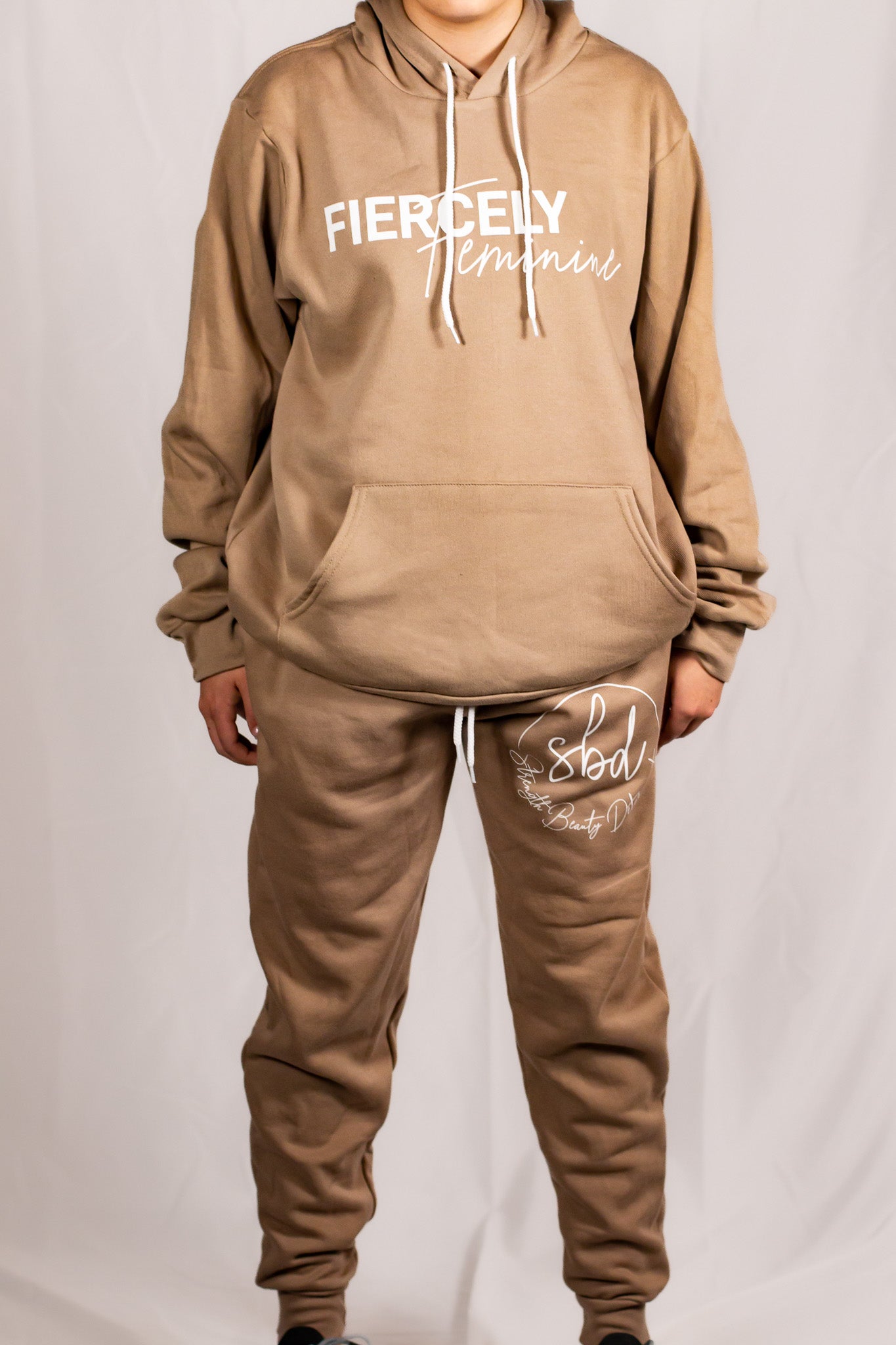 Soft Mocha Tan Cotton/Polyester Pullover Sweatshirt (Unisex Matching Set)
