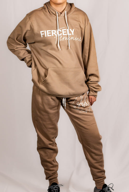 Soft Mocha Tan Cotton/Polyester Joggers (Unisex Matching Set)
