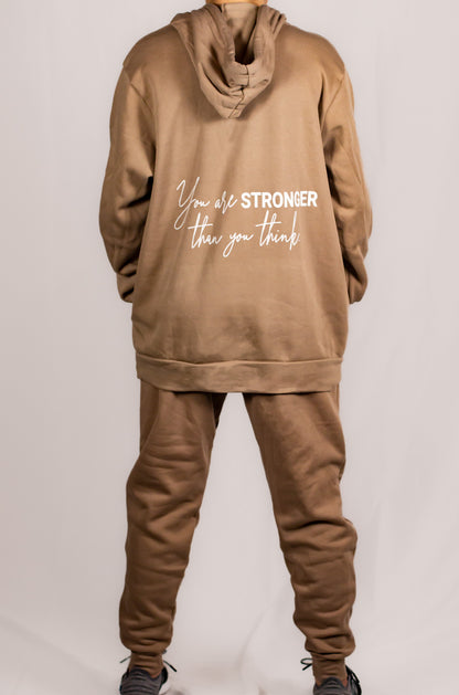 Soft Mocha Tan Cotton/Polyester Joggers (Unisex Matching Set)