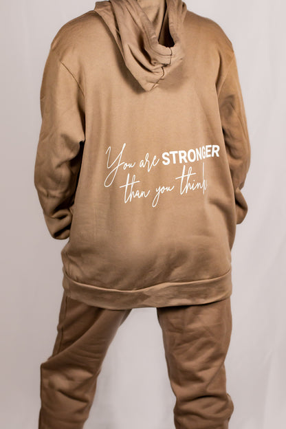 Soft Mocha Tan Cotton/Polyester Pullover Sweatshirt (Unisex Matching Set)