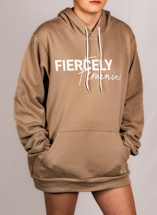 Soft Mocha Tan Cotton/Polyester Pullover Sweatshirt (Unisex Matching Set)