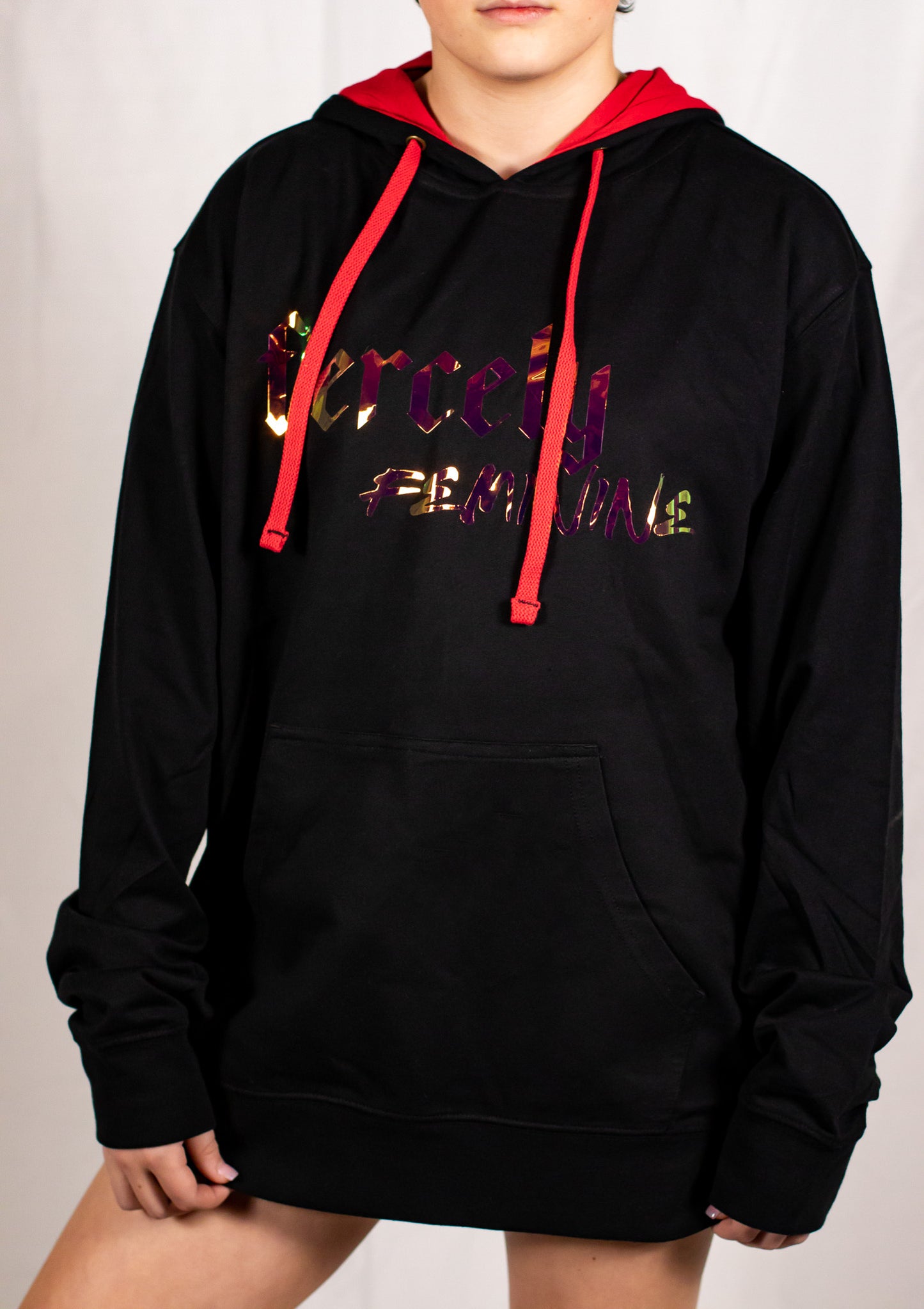 Unisex Black and Red Holographic Sweatshirt