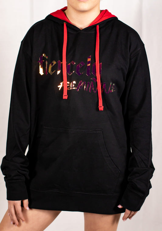 Unisex Black and Red Holographic Sweatshirt