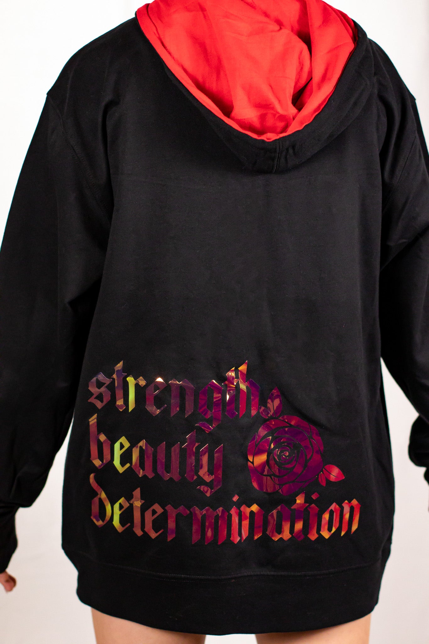 Unisex Black and Red Holographic Sweatshirt
