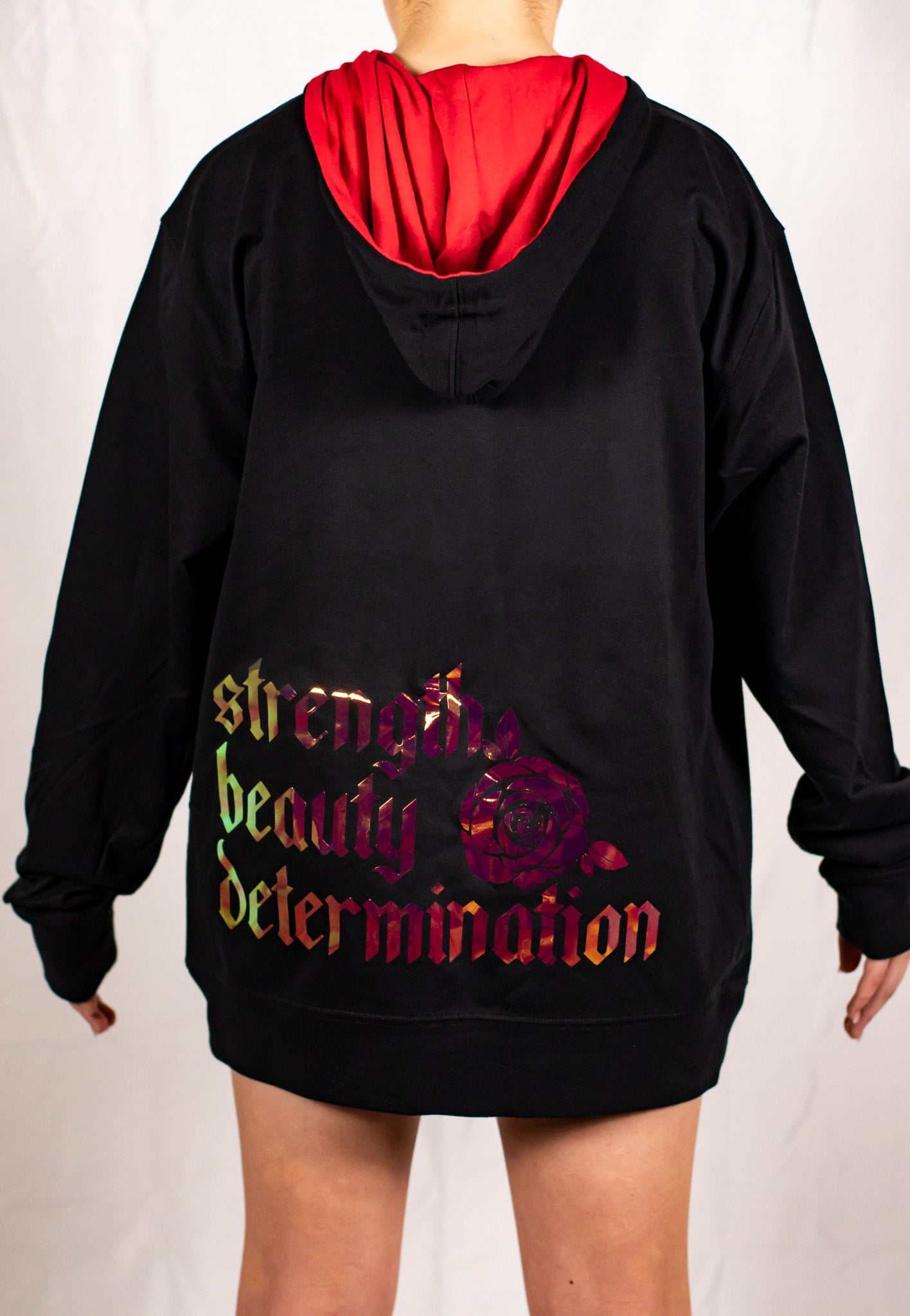 Unisex Black and Red Holographic Sweatshirt