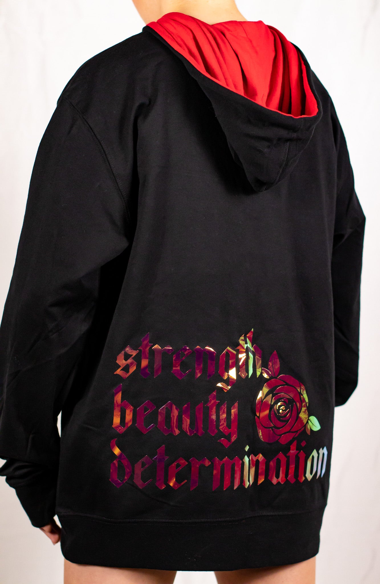 Unisex Black and Red Holographic Sweatshirt
