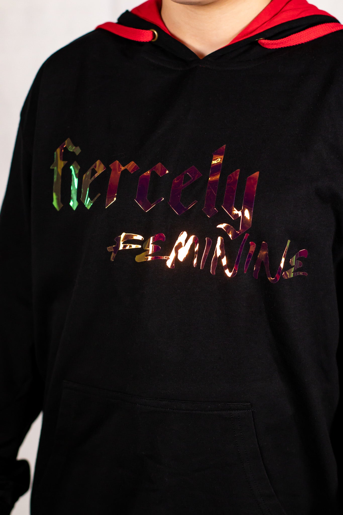 Unisex Black and Red Holographic Sweatshirt