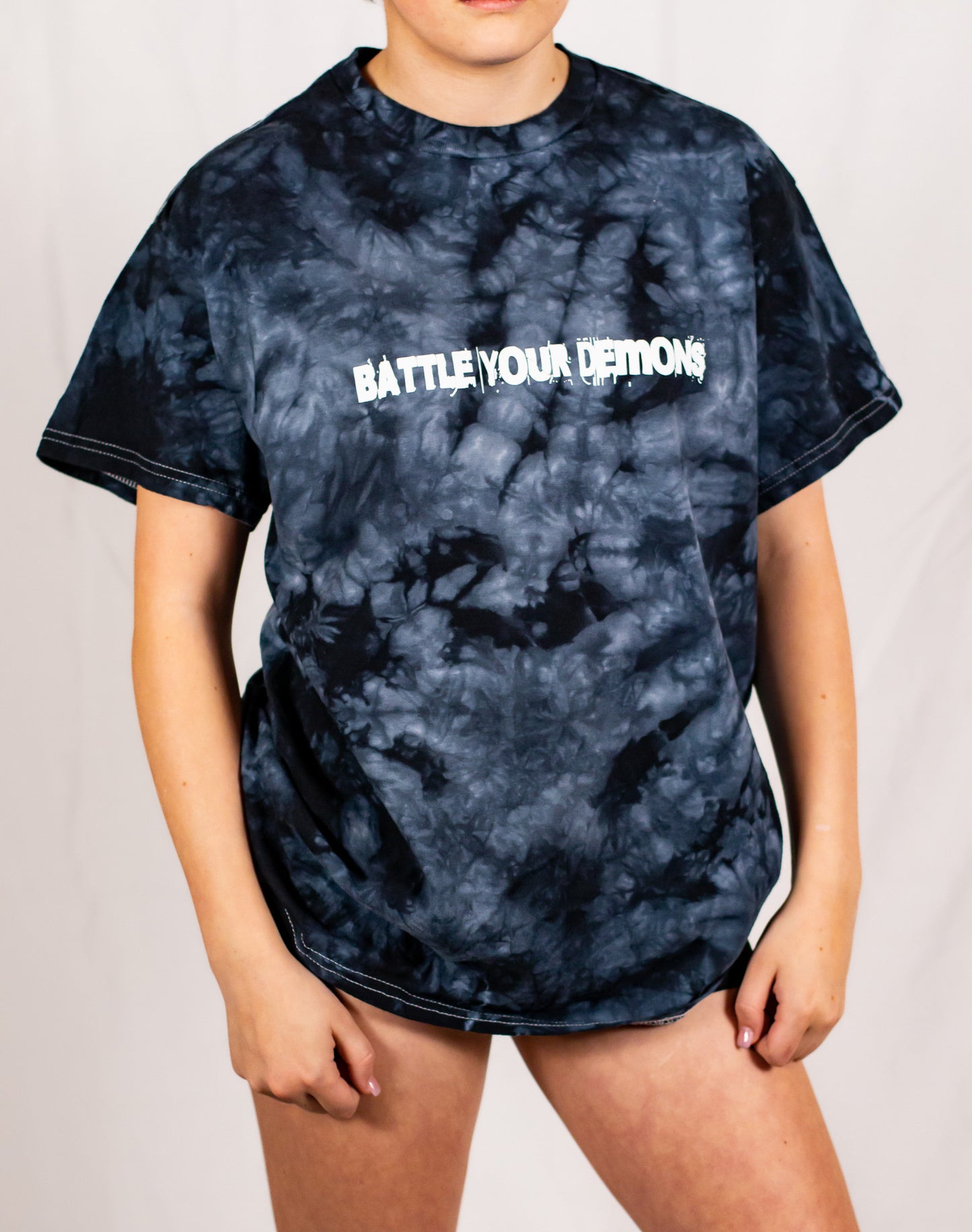 Unisex Black Crystal Tie Dye T-Shirt