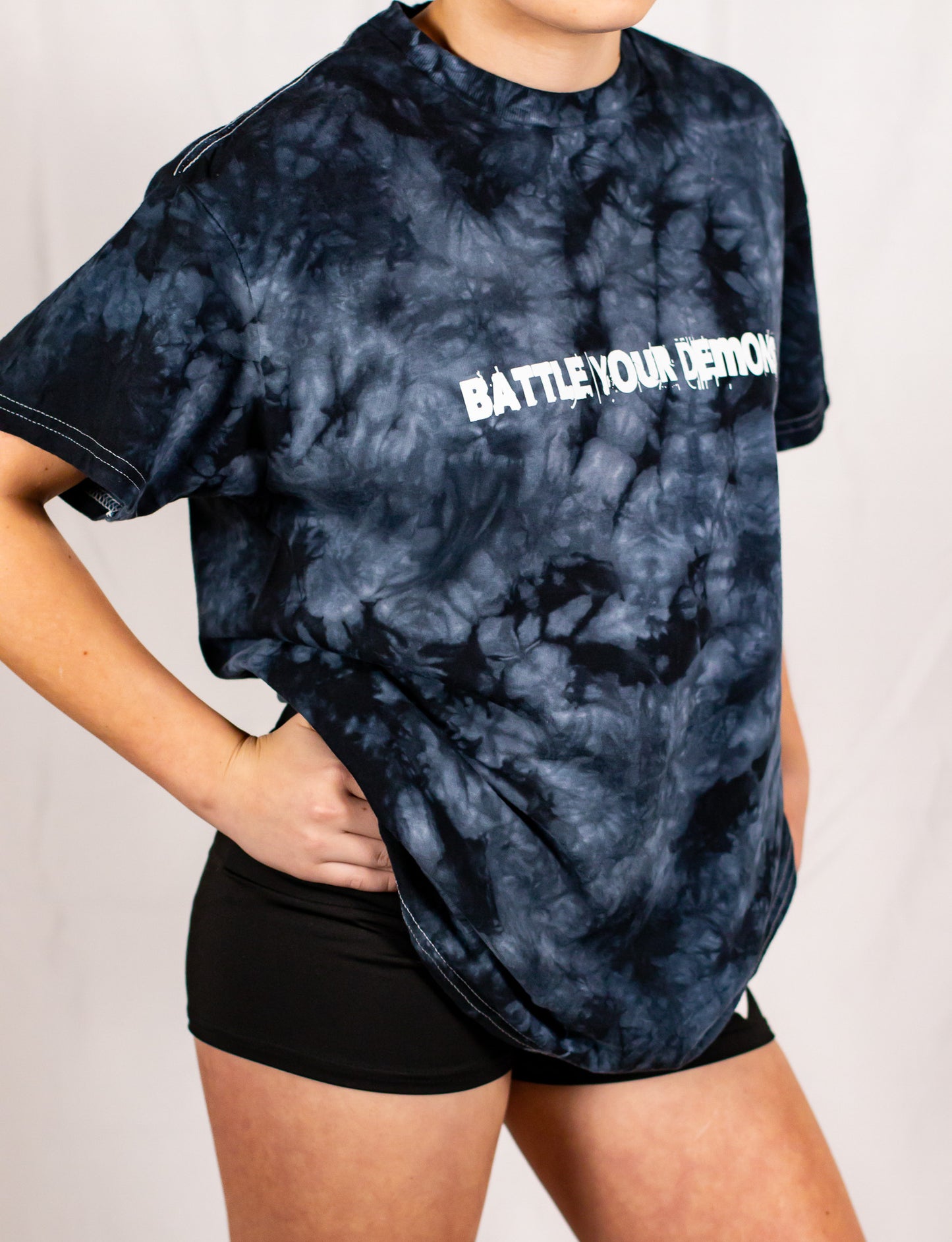 Unisex Black Crystal Tie Dye T-Shirt