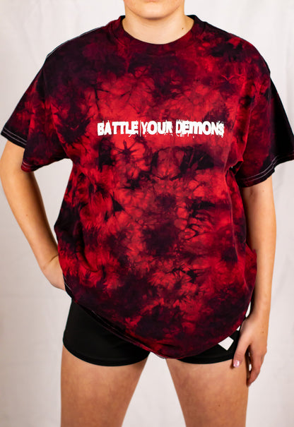 Unisex Red and Black Tie Dye T-Shirt