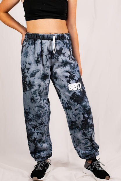 Unisex Black Crystal Tie Dye Sweatpants (Matching Set)