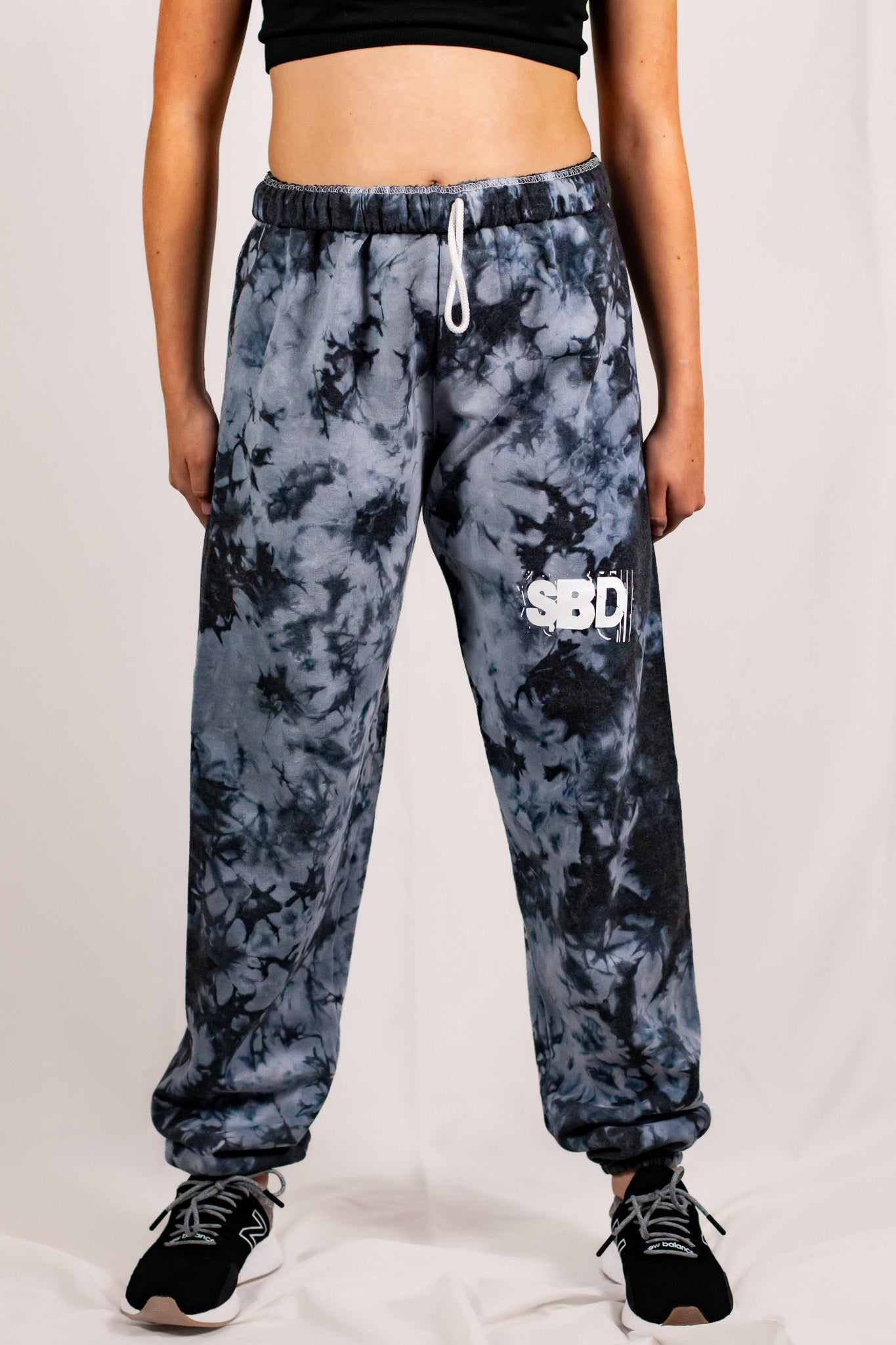 Unisex Black Crystal Tie Dye Sweatpants (Matching Set)