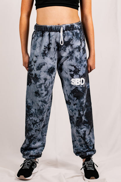 Unisex Black Crystal Tie Dye Sweatpants (Matching Set)