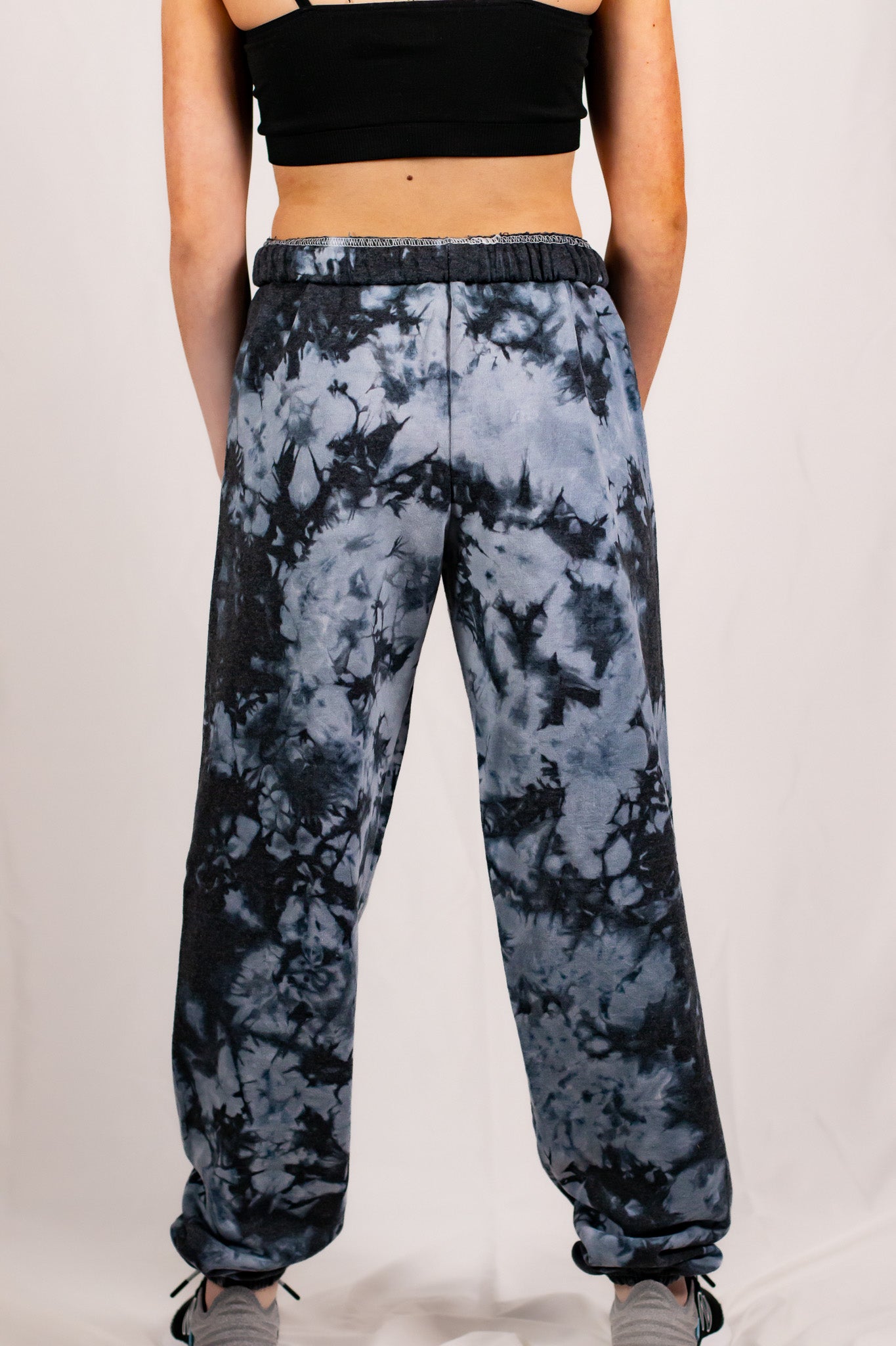 Unisex Black Crystal Tie Dye Sweatpants (Matching Set)