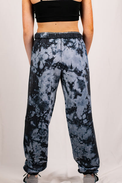 Unisex Black Crystal Tie Dye Sweatpants (Matching Set)