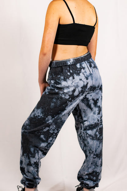 Unisex Black Crystal Tie Dye Sweatpants (Matching Set)