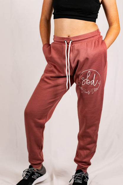 Soft Mauve Pink Cotton/Polyester Joggers (Unisex Matching Set)