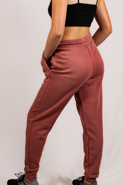 Soft Mauve Pink Cotton/Polyester Joggers (Unisex Matching Set)