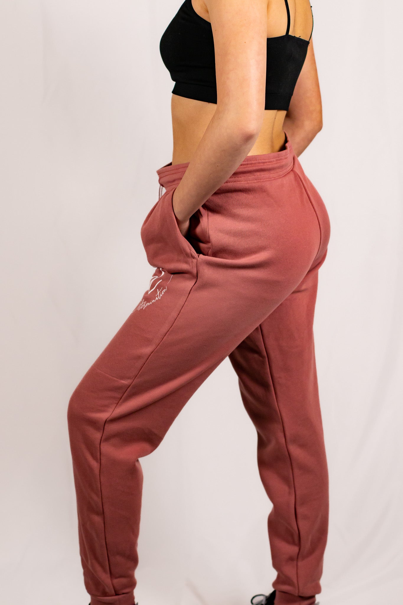 Soft Mauve Pink Cotton/Polyester Joggers (Unisex Matching Set)