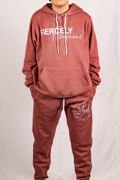 Soft Mauve Pink Cotton/Polyester Pullover Sweatshirt (Unisex Matching Set)