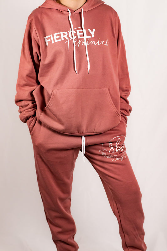 Soft Mauve Pink Cotton/Polyester Joggers (Unisex Matching Set)
